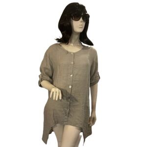 Tempo Paris Linen Tunic Top NWT